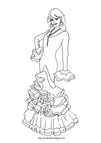 Dibujos de trajes de flamenca para colorear   Imagui