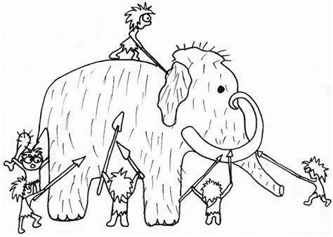 Dibujos para colorear animales prehistóricos: Mamut ...