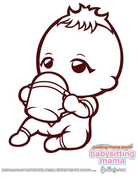 Dibujos para colorear bebe de babysitting mama comiendo ...
