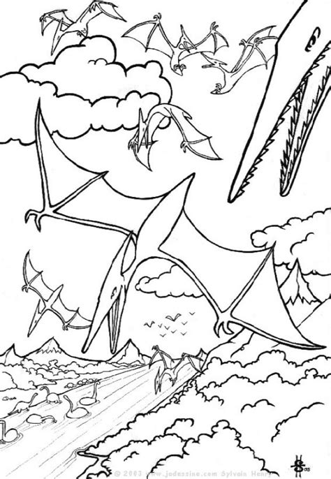 Dibujos para colorear dinosaurios voladores   es.hellokids.com