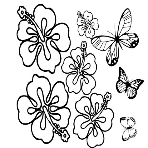Dibujos Para Colorear Flores Y Mariposas