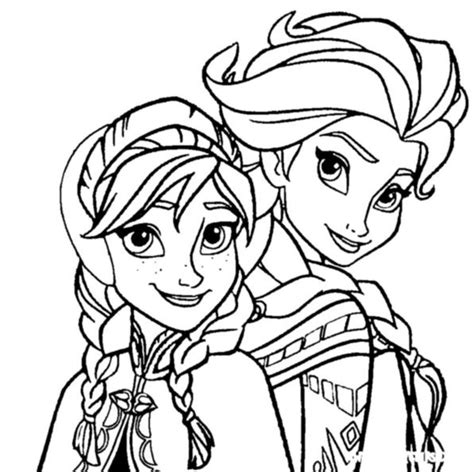 Dibujos para colorear: Frozen: Anna y Elsa imprimible ...
