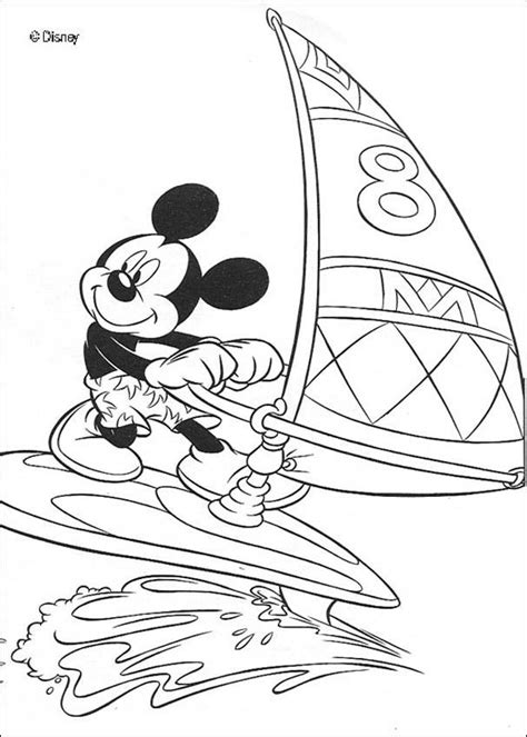 Dibujos para colorear mickey haciendo windsurf   es ...