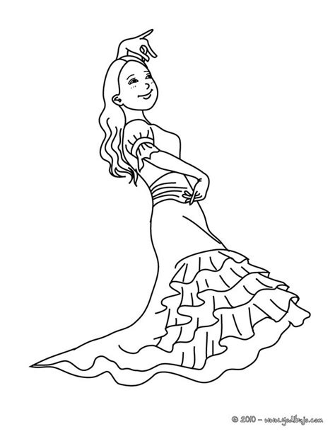 Dibujos para colorear vestido de flamenco   es.hellokids.com