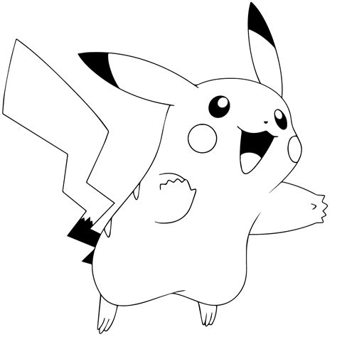 Dibujos Pikachu para dibujar, imprimir, colorear y ...