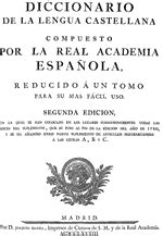 Diccionario de la Academia de la Lengua Española 1783 segunda
