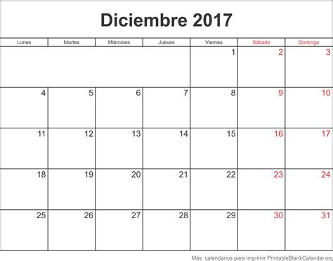 Diciembre 2017 Calendario para Imprimir   Calendarios Para ...