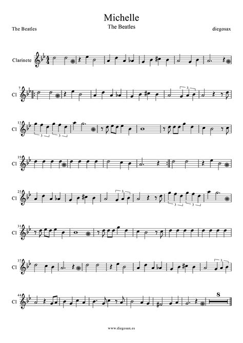 diegosax: Michelle The Beatles Partitura para Flauta ...