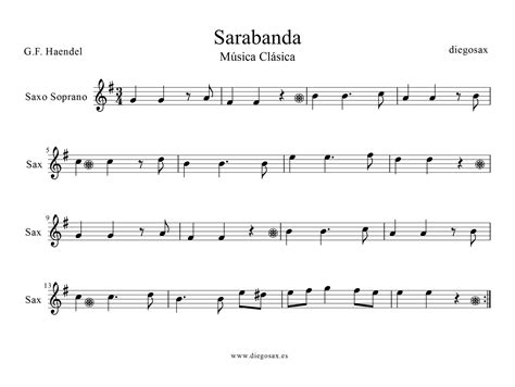 diegosax: Sarabanda de Haendel Partitura para Violín ...