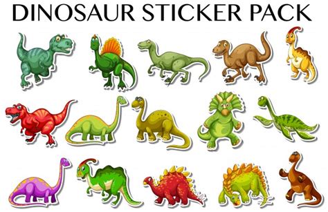 Diferentes tipos de dinosaurios en la ilustración de ...
