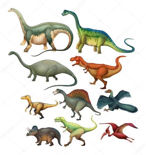 Diferentes tipos de dinosaurios — Vector de stock #83404098