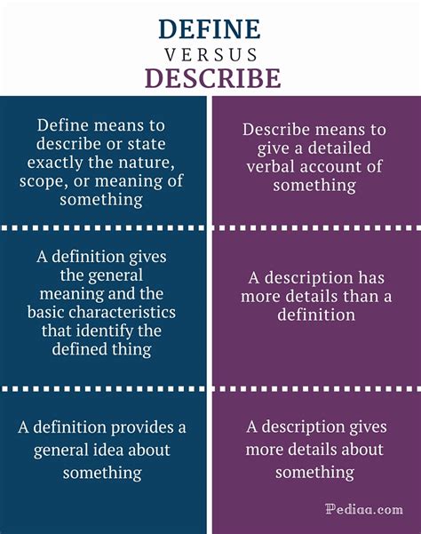 Difference Between Define and Describe