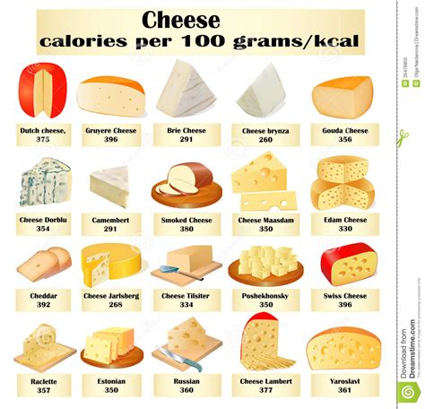 different cheese | Illustration of a set of different ...