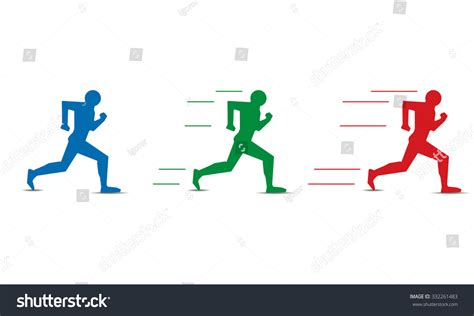 Different Levels Of Human Running Speed Stock Photo ...