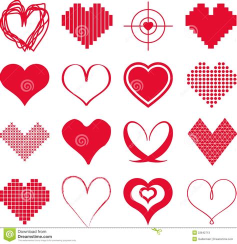 Different types of hearts stock vector. Illustration of ...