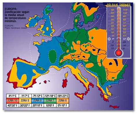 Digicube Garten:USDA Klima Zonen für Europa und Deutschland