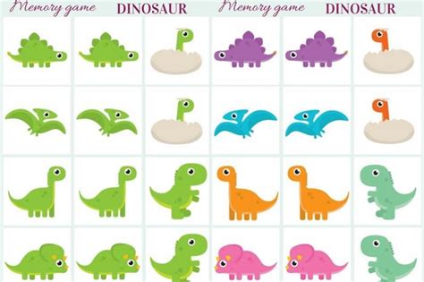 Dinosaur   Memory game free printables   Creative Kitchen
