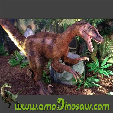 Dinosaurio animatronic velociraptor con plumas a tamaño ...