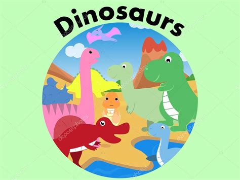 dinosaurio de dibujos animados de color — Vector de stock ...