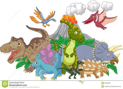 Dinosaurio Del Personaje De Dibujos Animados Ilustración ...