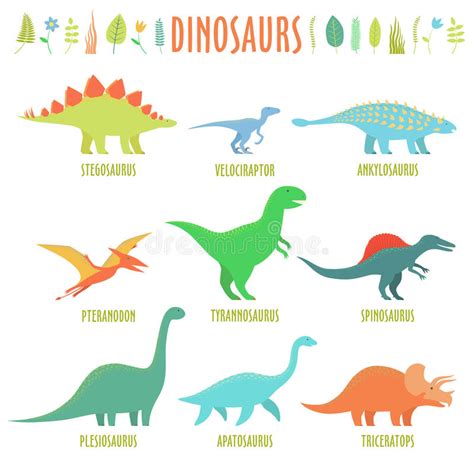 Dinosaurs types stock illustration. Illustration of ...