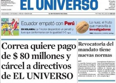 Directivos del diario El Universo pagarán 40 millones al ...