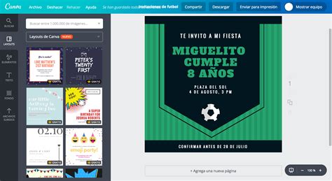 Diseña invitaciones de fútbol online gratis   Canva