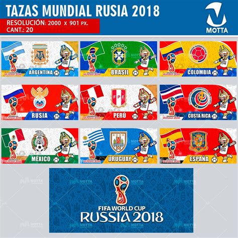 DISEÑOS PARA SUBLIMAR TAZAS MUNDIAL RUSIA FIFA 2018