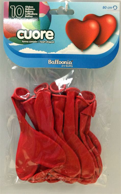 DisfracesMimo, bolsa 10 globos de corazones rojos 80 cm ...