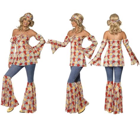 Disfraz Vintage Hippy de los 70s para Mujer talla L 44/46 ...