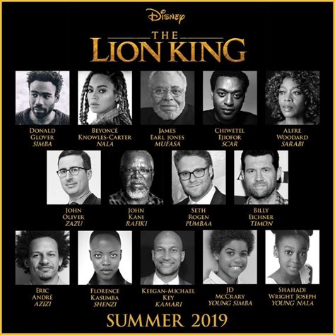 Disney s The Lion King Live Action Cast Revealed and More ...