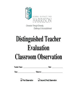 Distinguished Teacher Evaluation Classroom Observation ...