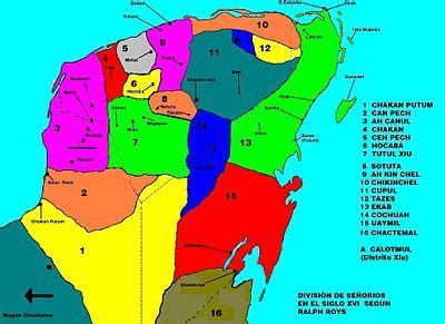 División de las jurisdicciones mayas en el S.XVI según ...