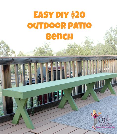 DIY $20 Outdoor Patio Bench | Muebles para exterior ...