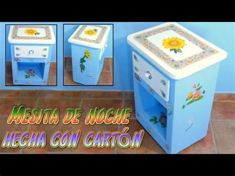 DIY mesita de noche hecha de cartón paso a paso. muebles ...