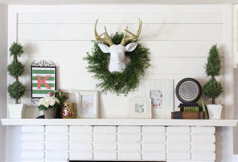 DIY Planked Mantle and White brick fireplace   Classy Clutter