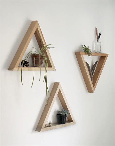 DIY Wooden Triangle Shelves   The Merrythought