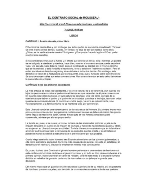 Documento Rousseau El Contrato Social Libros I y II ...