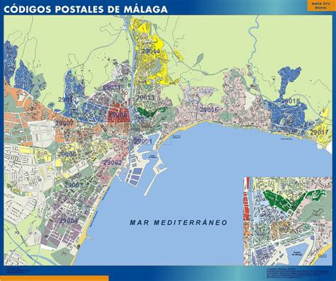 Dónde Mapa Códigos Postales de Málaga | Tienda mapas ...