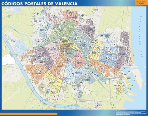 Dónde Mapa Códigos Postales de Valencia | Tienda mapas ...