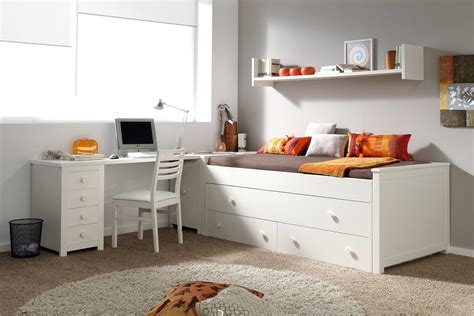 Dormitorio juvenil blanco lacado / moderno con cama ...