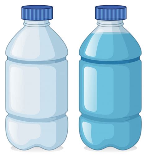 Dos botellas con y sin agua | Descargar Vectores gratis