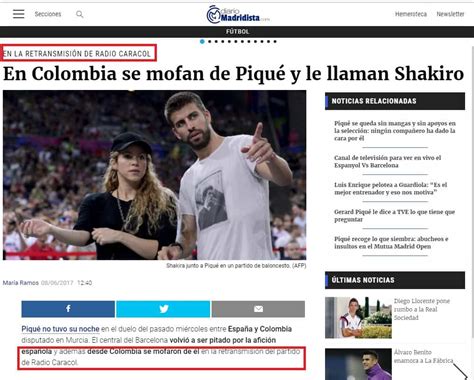 Dos medios españoles se sobreactúan con apodo de ‘Shakiro ...