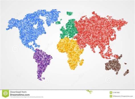 Dotted Round World Map. Abstract Vector Stock Vector ...