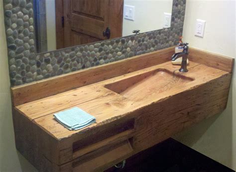 Double Bathroom Sink Natural Wooden Touch Of Corner ...