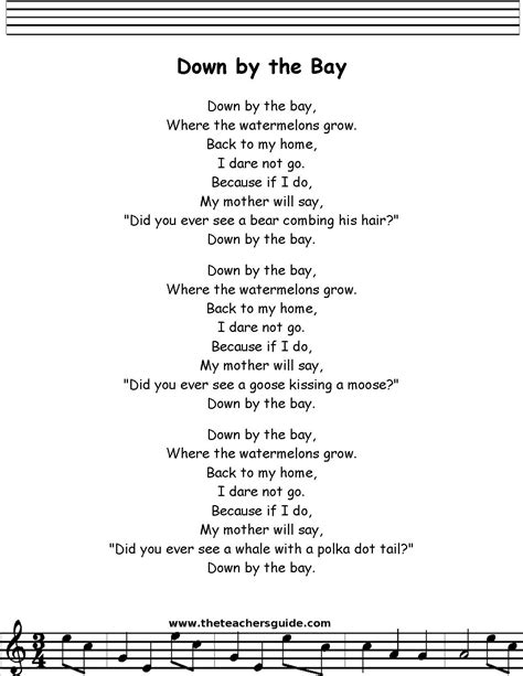 down by the bay printout | Circle Time | Pinterest | Songs ...