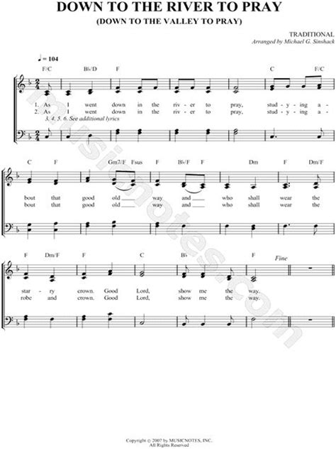 Down to the River to Pray sheet music by Alison Krauss ...