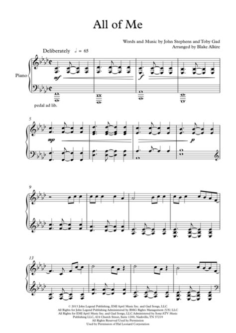Download All Of Me  Piano Solo  Sheet Music By John Legend ...