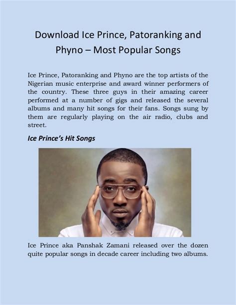 Download ice prince, patoranking and phyno – most popular ...