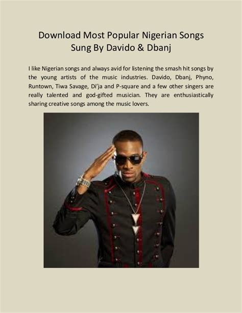 Download most popular nigerian songs sung by davido & dbanj